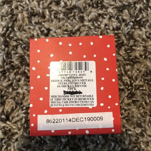 Disney Mickey heart Minnie 18” Necklace in sterling silver & 18k rose gold plate - Picture 3 of 3